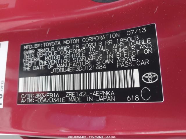 Photo 8 VIN: JTDBU4EE3DJ121484 - TOYOTA COROLLA 