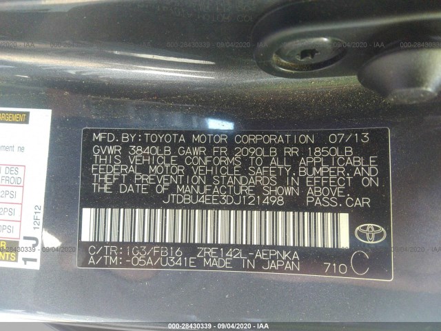 Photo 8 VIN: JTDBU4EE3DJ121498 - TOYOTA COROLLA 