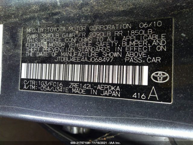 Photo 8 VIN: JTDBU4EE4AJ068497 - TOYOTA COROLLA 