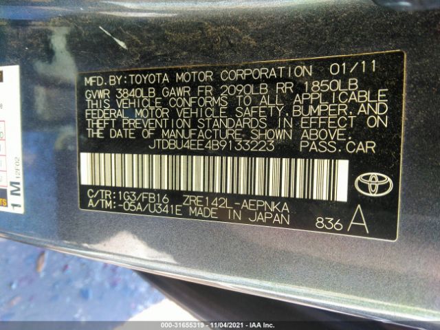 Photo 8 VIN: JTDBU4EE4B9133223 - TOYOTA COROLLA 