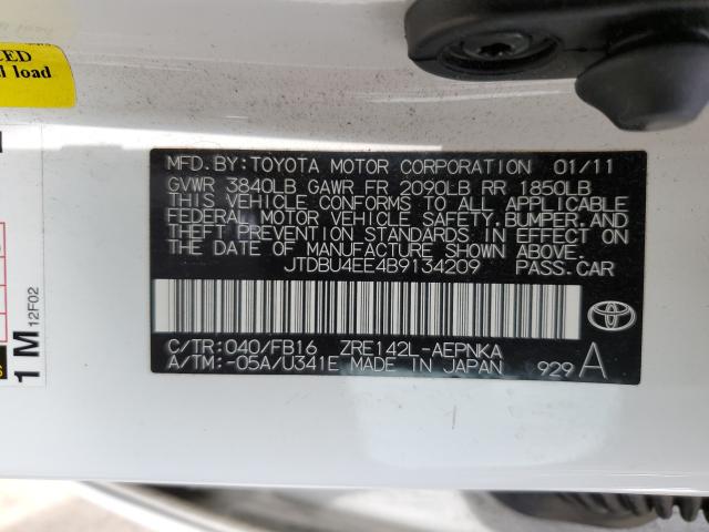 Photo 9 VIN: JTDBU4EE4B9134209 - TOYOTA COROLLA BA 