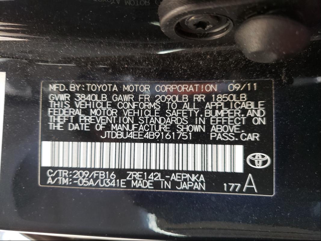 Photo 9 VIN: JTDBU4EE4B9161751 - TOYOTA COROLLA BA 