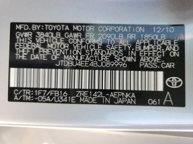 Photo 9 VIN: JTDBU4EE4BJ089996 - TOYOTA COROLLA BA 