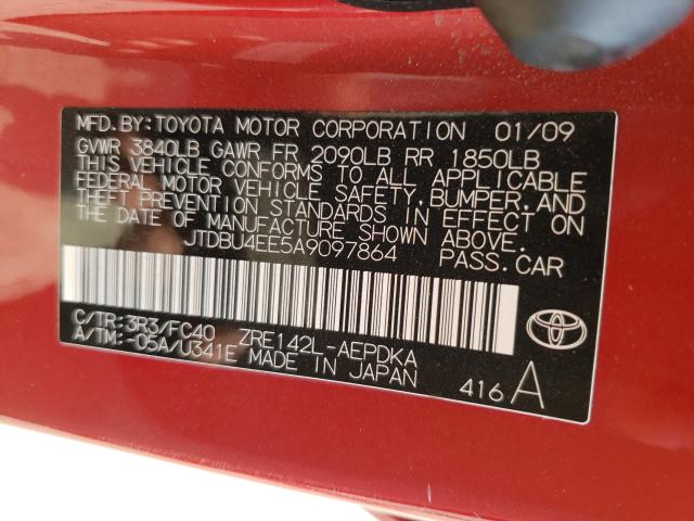 Photo 9 VIN: JTDBU4EE5A9097864 - TOYOTA COROLLA BA 