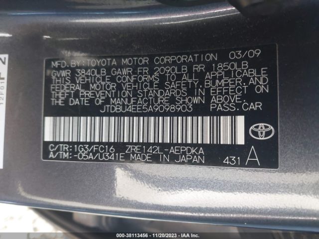 Photo 8 VIN: JTDBU4EE5A9098903 - TOYOTA COROLLA 