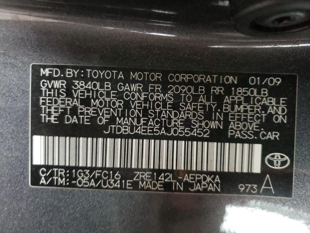 Photo 9 VIN: JTDBU4EE5AJ055452 - TOYOTA COROLLA BA 