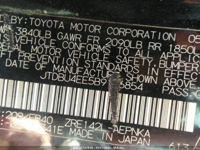 Photo 8 VIN: JTDBU4EE5B9146854 - TOYOTA COROLLA 