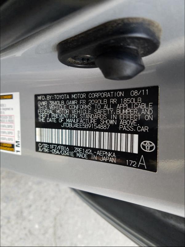 Photo 9 VIN: JTDBU4EE5B9154887 - TOYOTA COROLLA BA 