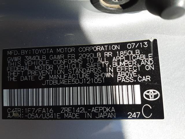 Photo 9 VIN: JTDBU4EE5DJ121051 - TOYOTA COROLLA BA 