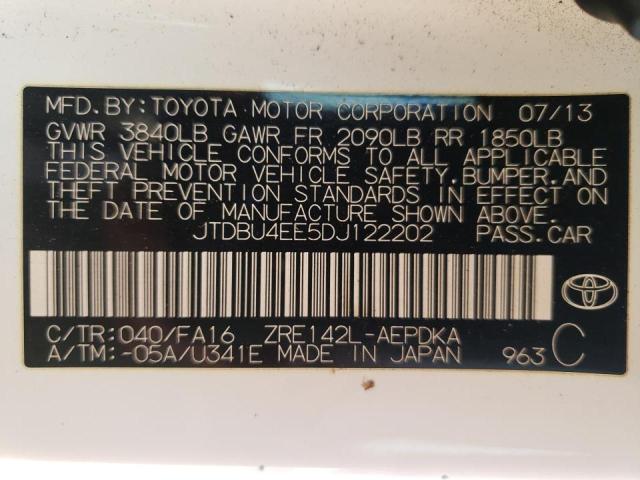 Photo 9 VIN: JTDBU4EE5DJ122202 - TOYOTA COROLLA BA 