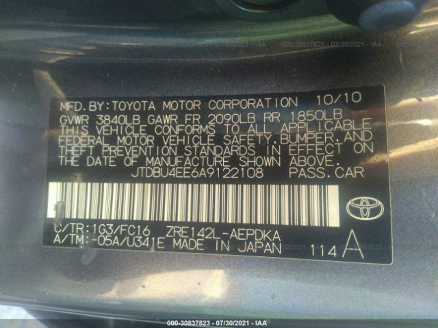 Photo 8 VIN: JTDBU4EE6A9122108 - TOYOTA COROLLA 