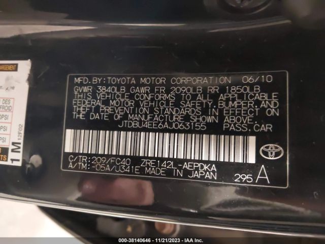 Photo 8 VIN: JTDBU4EE6AJ063155 - TOYOTA COROLLA 