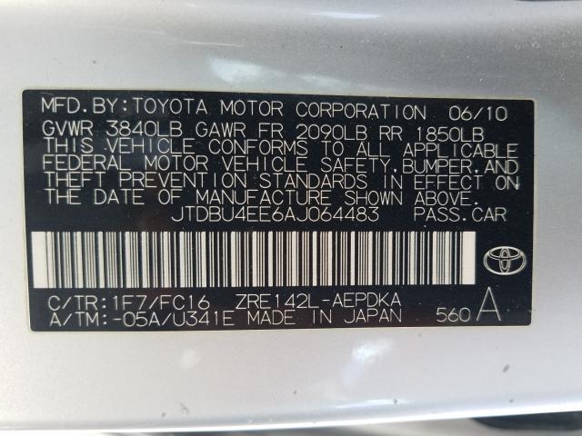 Photo 9 VIN: JTDBU4EE6AJ064483 - TOYOTA COROLLA BA 