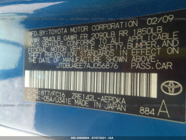 Photo 8 VIN: JTDBU4EE7AJ056876 - TOYOTA COROLLA 