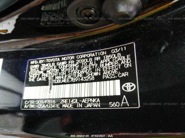 Photo 8 VIN: JTDBU4EE7B9143258 - TOYOTA COROLLA 