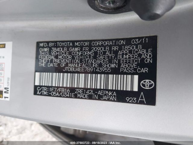 Photo 8 VIN: JTDBU4EE7B9143955 - TOYOTA COROLLA 