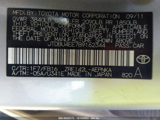 Photo 8 VIN: JTDBU4EE7B9162344 - TOYOTA COROLLA 