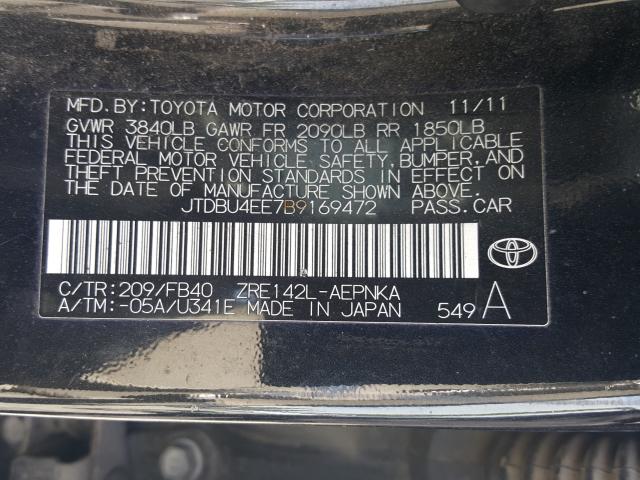 Photo 9 VIN: JTDBU4EE7B9169472 - TOYOTA COROLLA BA 