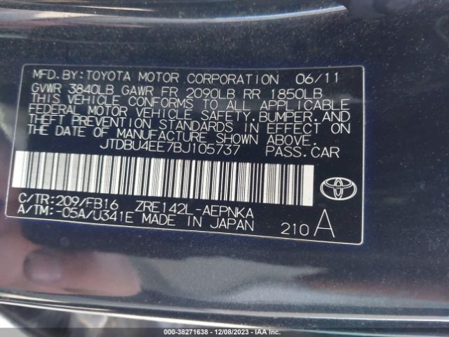 Photo 8 VIN: JTDBU4EE7BJ105737 - TOYOTA COROLLA 