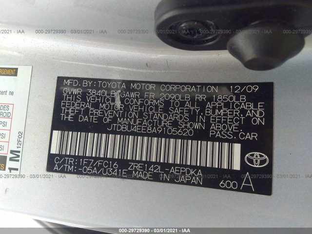 Photo 8 VIN: JTDBU4EE8A9105620 - TOYOTA COROLLA 