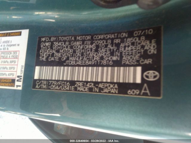 Photo 8 VIN: JTDBU4EE8A9117816 - TOYOTA COROLLA 