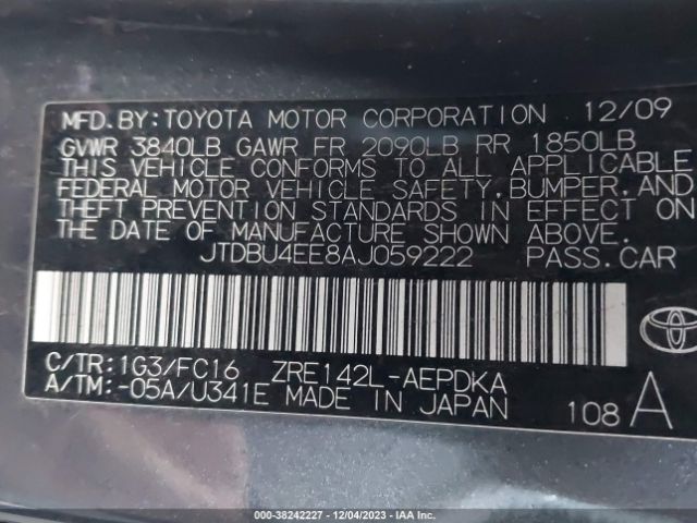 Photo 8 VIN: JTDBU4EE8AJ059222 - TOYOTA COROLLA 