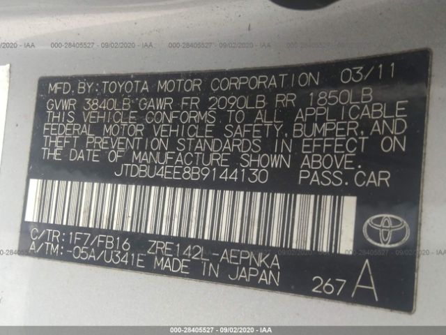 Photo 8 VIN: JTDBU4EE8B9144130 - TOYOTA COROLLA 