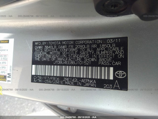 Photo 8 VIN: JTDBU4EE8BJ101521 - TOYOTA COROLLA 