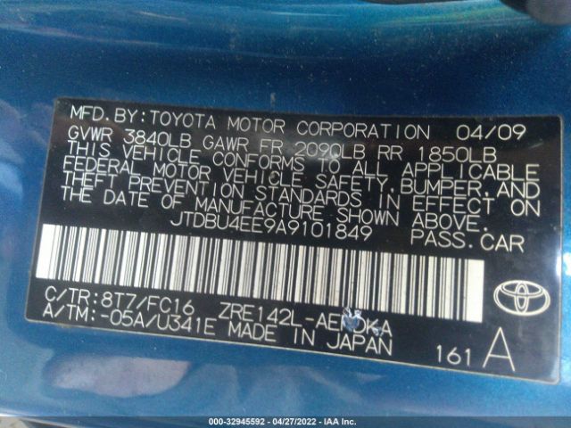 Photo 8 VIN: JTDBU4EE9A9101849 - TOYOTA COROLLA 