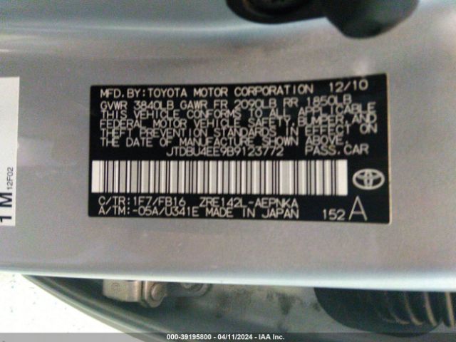 Photo 8 VIN: JTDBU4EE9B9123772 - TOYOTA COROLLA 