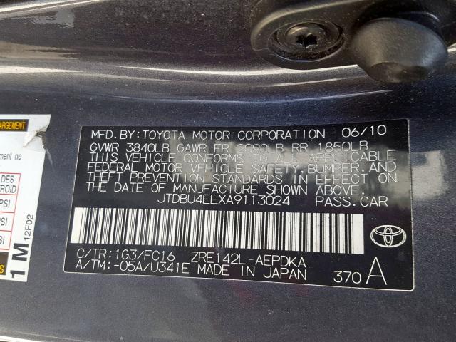 Photo 9 VIN: JTDBU4EEXA9113024 - TOYOTA COROLLA BA 