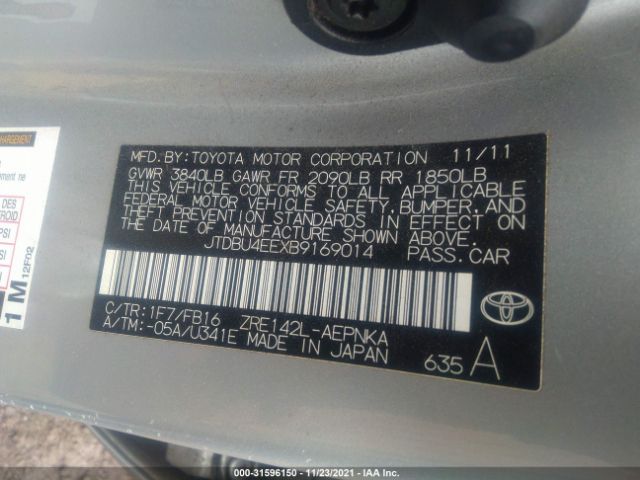 Photo 8 VIN: JTDBU4EEXB9169014 - TOYOTA COROLLA 