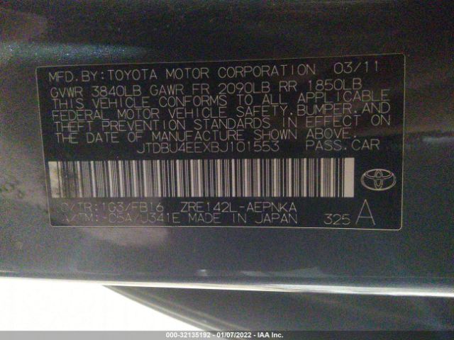 Photo 8 VIN: JTDBU4EEXBJ101553 - TOYOTA COROLLA 