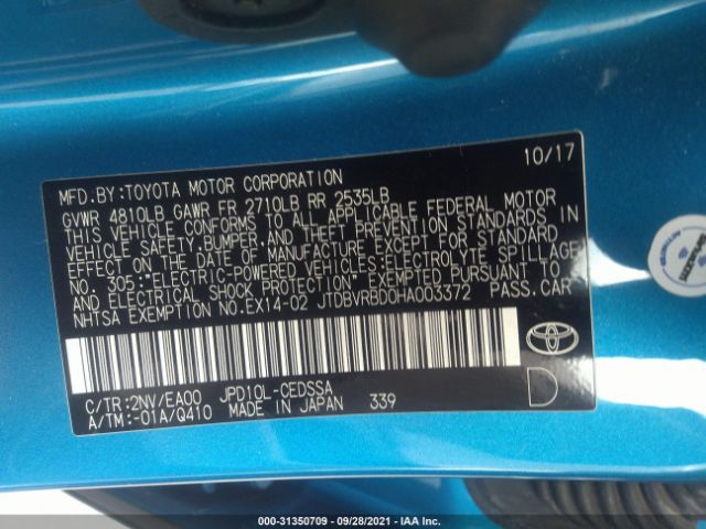 Photo 8 VIN: JTDBVRBD0HA003372 - TOYOTA MIRAI 