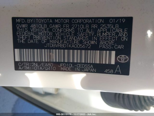 Photo 8 VIN: JTDBVRBD1KA005672 - TOYOTA MIRAI 