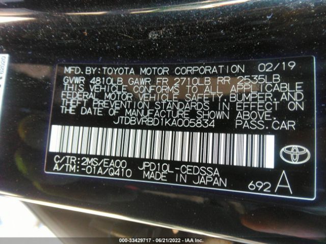 Photo 8 VIN: JTDBVRBD1KA005834 - TOYOTA MIRAI 