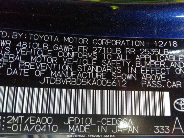 Photo 8 VIN: JTDBVRBD5KA005612 - TOYOTA MIRAI 