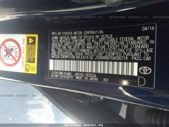 Photo 8 VIN: JTDBVRBD7GA000774 - TOYOTA MIRAI 