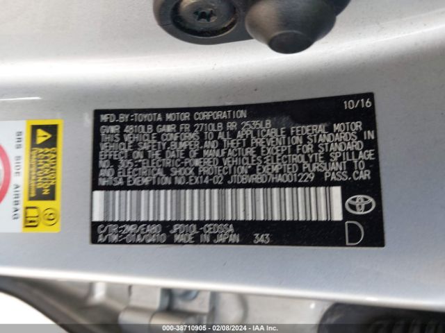 Photo 8 VIN: JTDBVRBD7HA001229 - TOYOTA MIRAI 