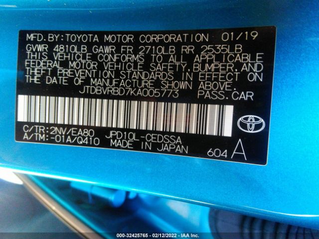 Photo 8 VIN: JTDBVRBD7KA005773 - TOYOTA MIRAI 