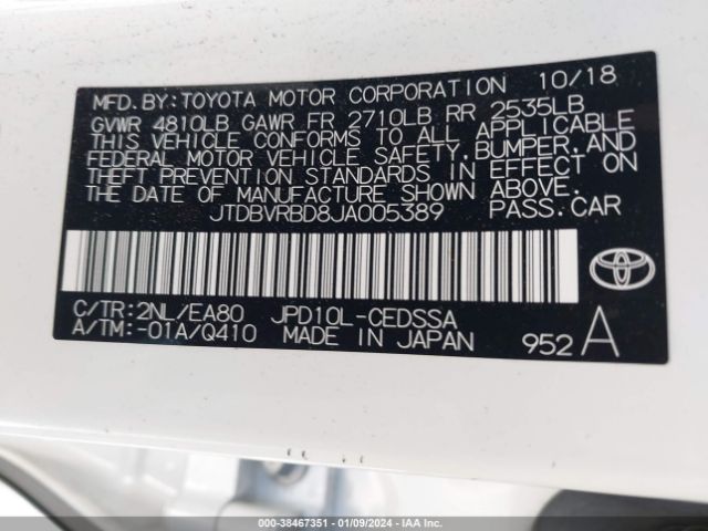 Photo 8 VIN: JTDBVRBD8JA005389 - TOYOTA MIRAI 