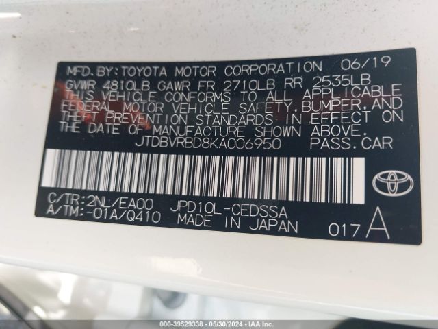 Photo 8 VIN: JTDBVRBD8KA006950 - TOYOTA MIRAI 