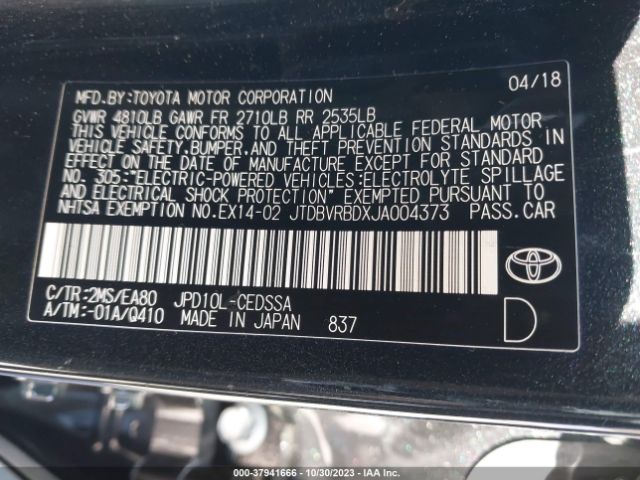 Photo 8 VIN: JTDBVRBDXJA004373 - TOYOTA MIRAI 