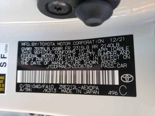 Photo 11 VIN: JTDDPMAE3N3008789 - TOYOTA COROLLA L 