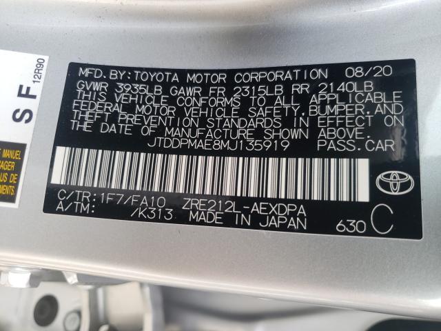 Photo 9 VIN: JTDDPMAE8MJ135919 - TOYOTA COROLLA L 