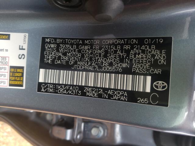 Photo 9 VIN: JTDDPRAE7LJ005576 - TOYOTA COROLLA L 