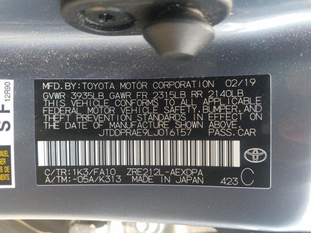 Photo 9 VIN: JTDDPRAE9LJ016157 - TOYOTA COROLLA L 