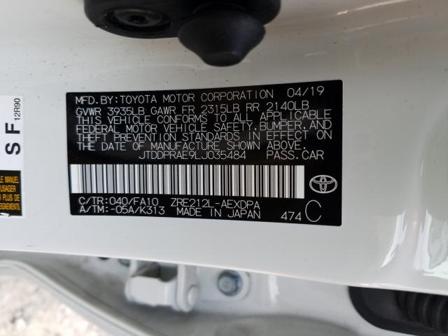 Photo 9 VIN: JTDDPRAE9LJ035484 - TOYOTA COROLLA L 