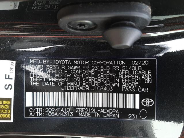 Photo 9 VIN: JTDDPRAE9LJ108403 - TOYOTA COROLLA 