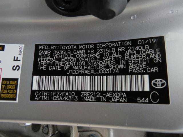 Photo 9 VIN: JTDDPRAEXLJ003174 - TOYOTA COROLLA L 